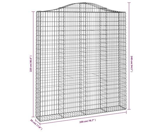 Coș gabion arcuit, 200x30x220/240, fier galvanizat, 5 image