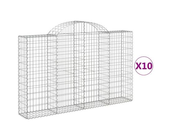 Coșuri gabion arcuite 10 buc, 200x30x120/140cm, fier galvanizat, 2 image