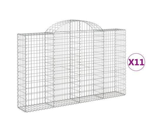 Coșuri gabion arcuite 11 buc, 200x30x120/140cm, fier galvanizat, 2 image