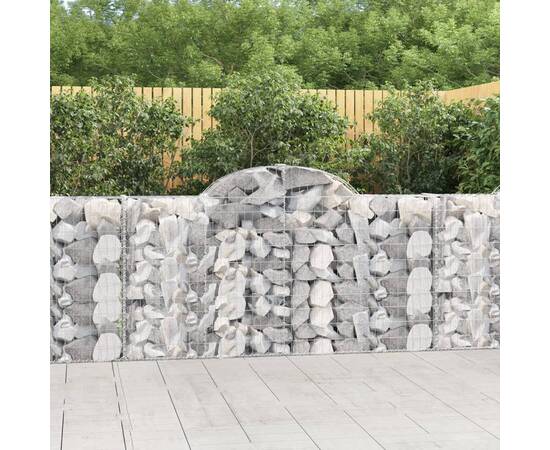 Coșuri gabion arcuite 3 buc, 200x30x100/120 cm fier galvanizat