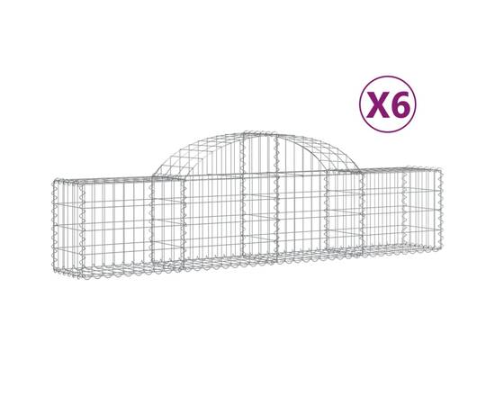 Coșuri gabion arcuite 6 buc, 200x30x40/60 cm, fier galvanizat, 2 image