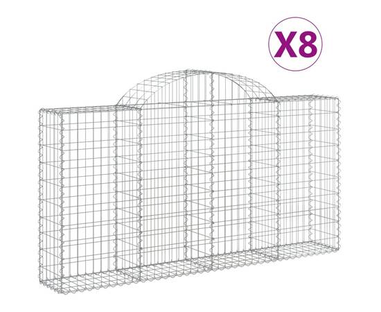 Coșuri gabion arcuite 8 buc, 200x30x100/120 cm fier galvanizat, 2 image