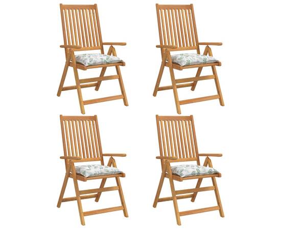 Perne de scaun, 4 buc., 50x50x7 cm, textil, model frunze, 3 image