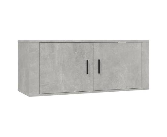 Set dulap tv, 6 piese, gri beton, lemn prelucrat, 4 image