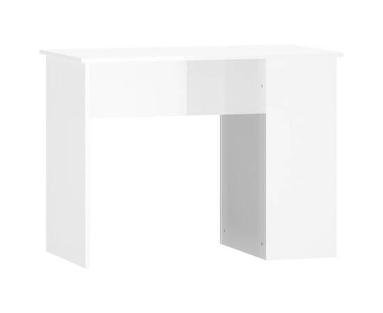 Birou, alb extralucios, 100x55x75 cm, lemn prelucrat, 2 image