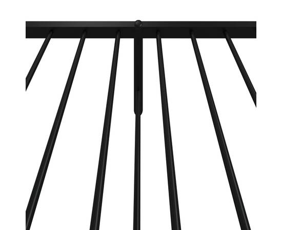 Cadru pat metalic cu tăblii de cap/picioare, negru, 75x190 cm, 8 image