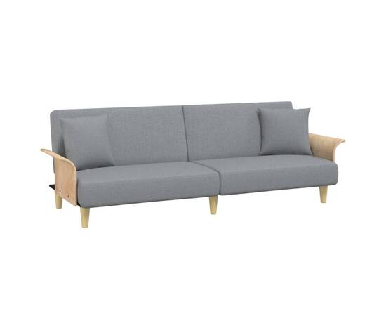 Canapea extensibilă cu cotiere, gri deschis, textil, 2 image
