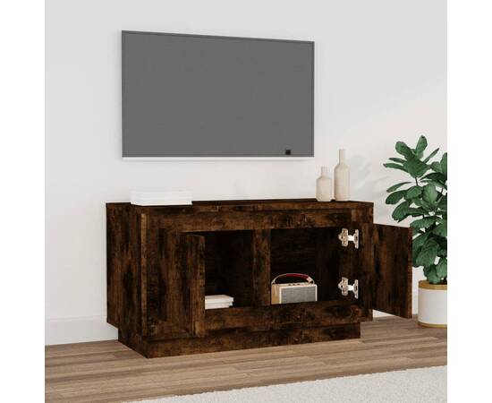 Comodă tv, stejar afumat, 80x35x45 cm, lemn prelucrat, 3 image