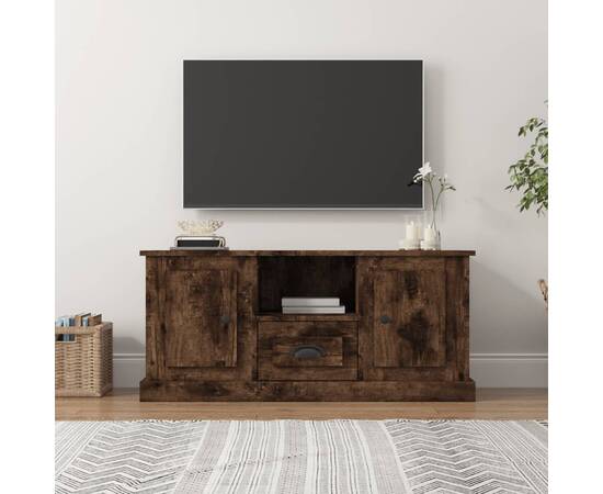 Comodă tv, stejar fumuriu, 100x35,5x45 cm, lemn prelucrat