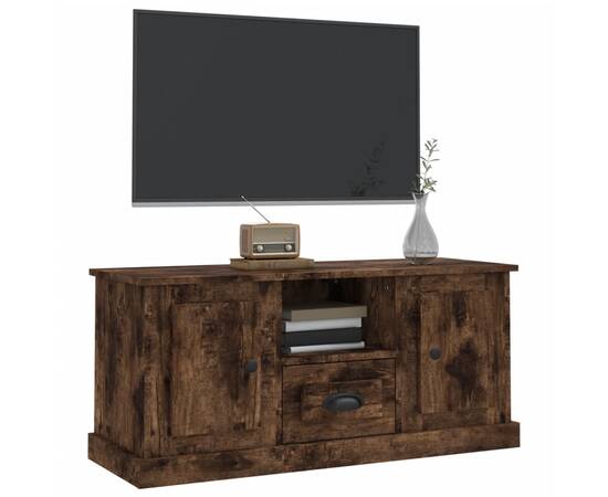 Comodă tv, stejar fumuriu, 100x35,5x45 cm, lemn prelucrat, 4 image