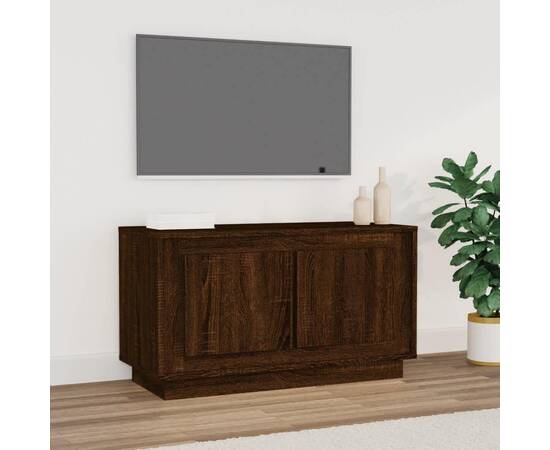 Comodă tv, stejar maro, 80x35x45 cm, lemn prelucrat