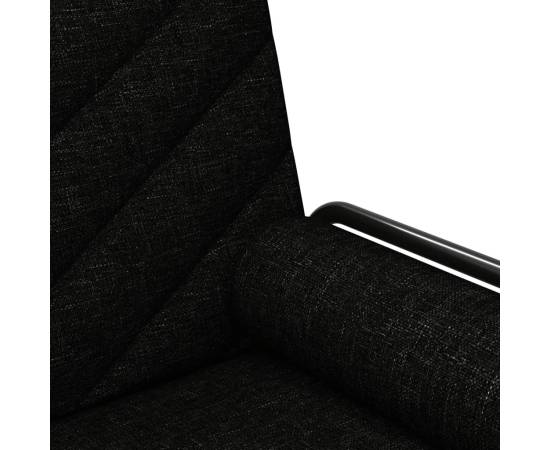 Canapea extensibilă cu cotiere, negru, textil, 10 image
