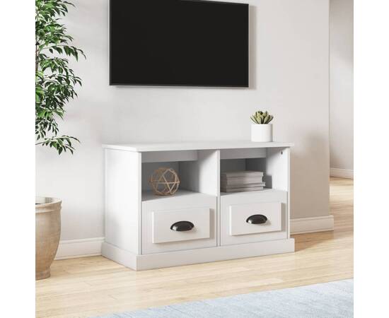 Comodă tv, alb, 80x35x50 cm, lemn prelucrat
