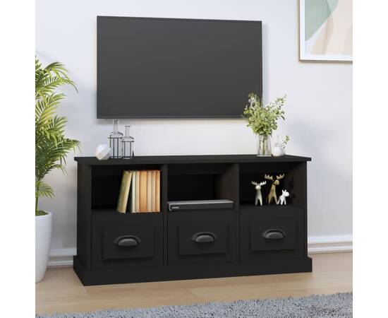 Comodă tv, negru, 100x35x55 cm, lemn prelucrat
