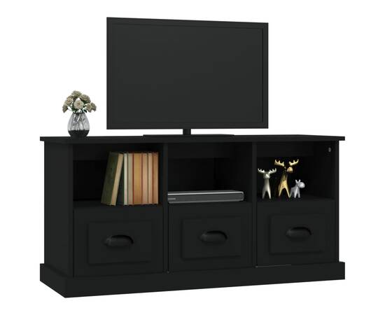 Comodă tv, negru, 100x35x55 cm, lemn prelucrat, 4 image