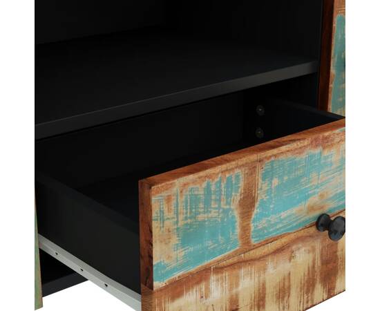 Dulap tv, 105x33,5x46 cm, lemn masiv reciclat&lemn prelucrat, 7 image