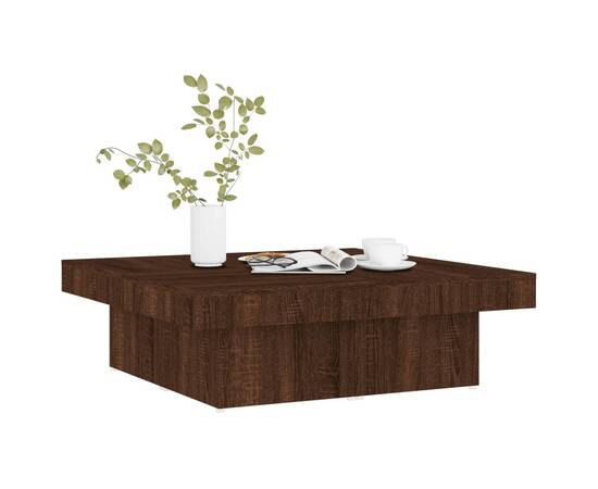 Măsuță de cafea, stejar maro, 90x90x28 cm, lemn prelucrat, 3 image