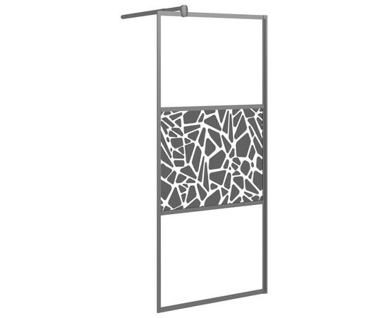 Paravan duș walk-in cu raft negru 80x195 cm sticlă esg/aluminiu, 3 image