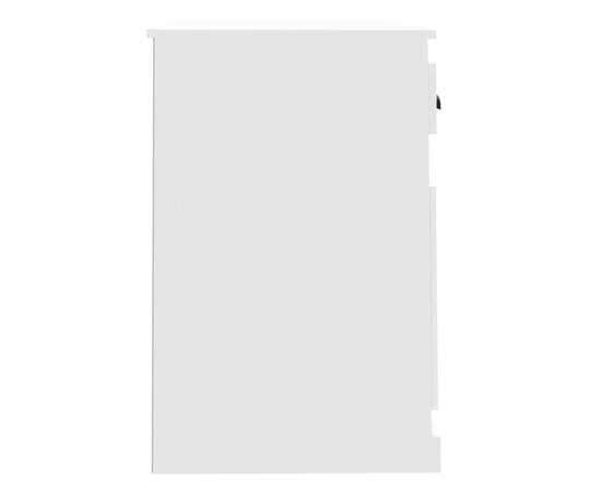 Birou cu sertar, alb, 115x50x75 cm, lemn prelucrat, 7 image