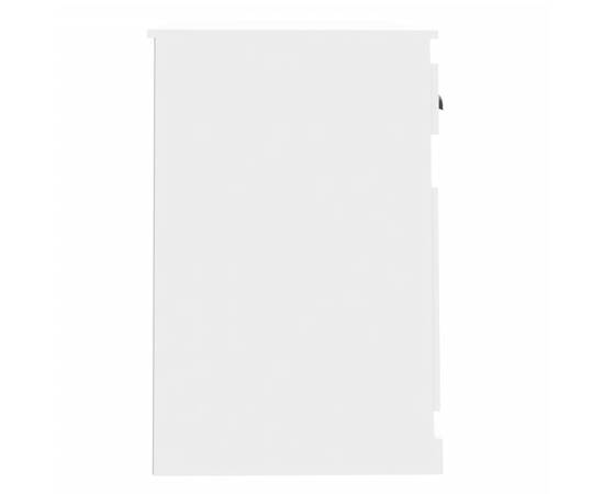 Birou cu sertar, alb extralucios, 115x50x75 cm, lemn prelucrat, 7 image