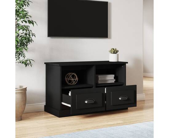 Comodă tv, negru, 80x35x50 cm, lemn prelucrat, 3 image