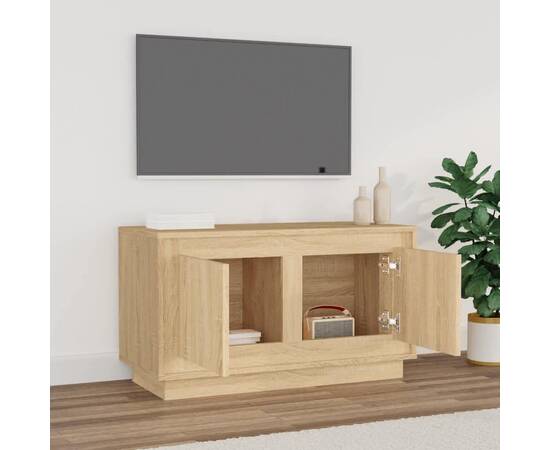 Dulap tv, stejar sonoma, 80x35x45 cm, lemn prelucrat, 3 image