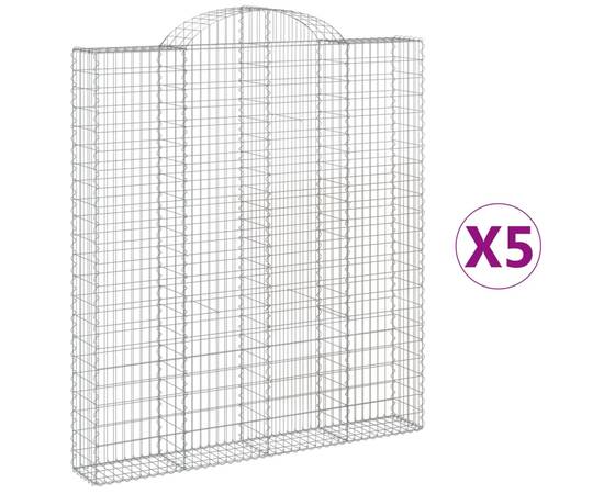 Coșuri gabion arcuite, 5 buc 200x30x220/240cm, fier galvanizat, 2 image