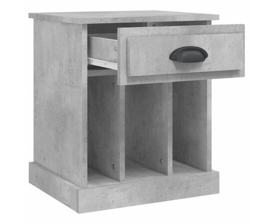 Noptiere, 2 buc., gri beton, 43x36x50 cm, 7 image
