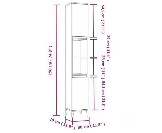 Set dulapuri de baie, 3 piese, alb, lemn prelucrat, 10 image