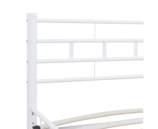 Cadru de pat, alb, 120 x 200 cm, metal, 5 image