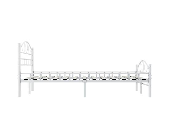 Cadru de pat, alb, 120 x 200 cm, metal, 4 image