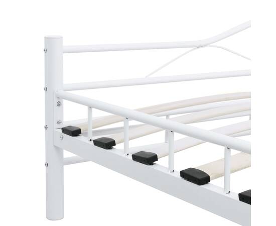 Cadru de pat, alb, 120 x 200 cm, metal, 6 image