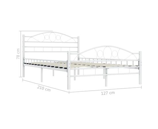 Cadru de pat, alb, 120 x 200 cm, metal, 7 image