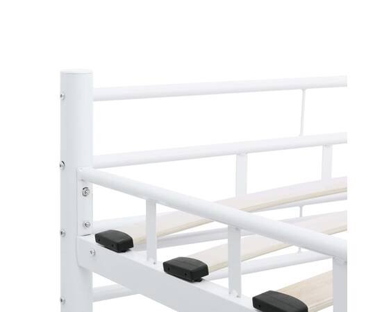 Cadru de pat, alb, 120 x 200 cm, metal, 6 image