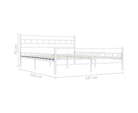 Cadru de pat, alb, 140 x 200 cm, metal, 7 image