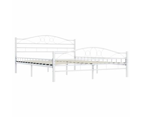 Cadru de pat, alb, 160 x 200 cm, metal, 2 image