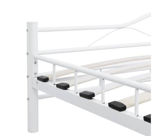 Cadru de pat, alb, 160 x 200 cm, metal, 6 image