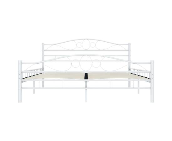 Cadru de pat, alb, 160 x 200 cm, metal, 3 image