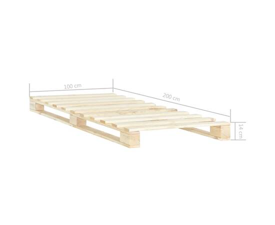Cadru de pat din paleți, 100 x 200 cm, lemn masiv de pin, 6 image