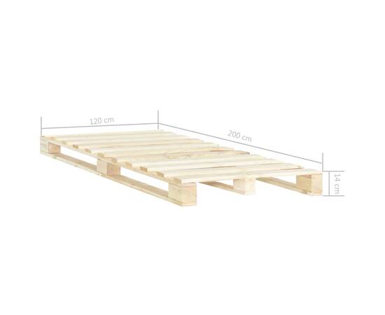 Cadru de pat din paleți, 120 x 200 cm, lemn masiv de pin, 6 image