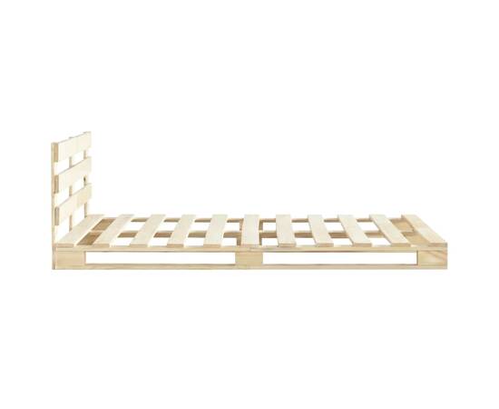 Cadru de pat din paleți, 120 x 200 cm, lemn masiv de pin, 4 image