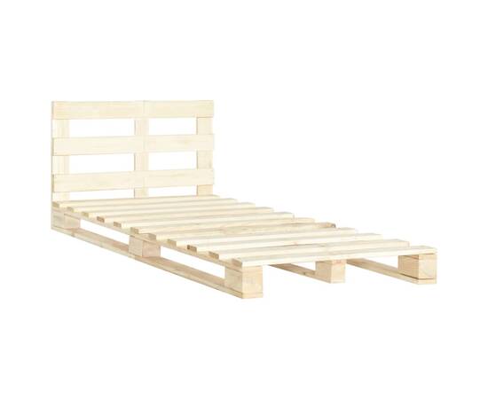 Cadru de pat din paleți, 120 x 200 cm, lemn masiv de pin, 2 image