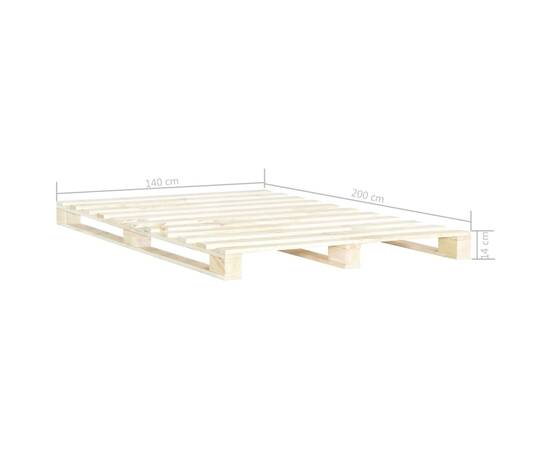 Cadru de pat din paleți, 140 x 200 cm, lemn masiv de pin, 6 image