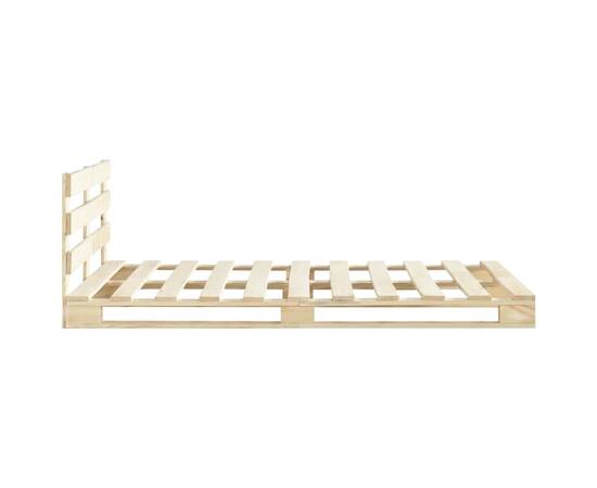 Cadru de pat din paleți, 200 x 200 cm, lemn masiv de pin, 4 image
