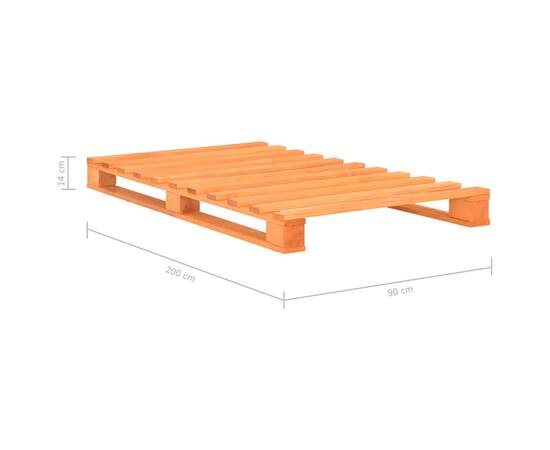 Cadru de pat din paleți, maro, 90x200 cm, lemn masiv de pin, 7 image