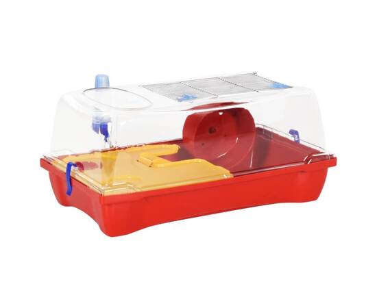 Cușcă pentru hamsteri, roșu, 57x33x26 cm, polipropilenă, 3 image