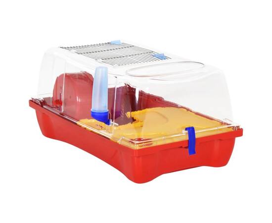 Cușcă pentru hamsteri, roșu, 57x33x26 cm, polipropilenă, 5 image