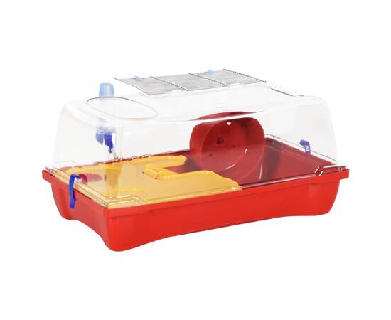 Cușcă pentru hamsteri, roșu, 57x33x26 cm, polipropilenă, 2 image