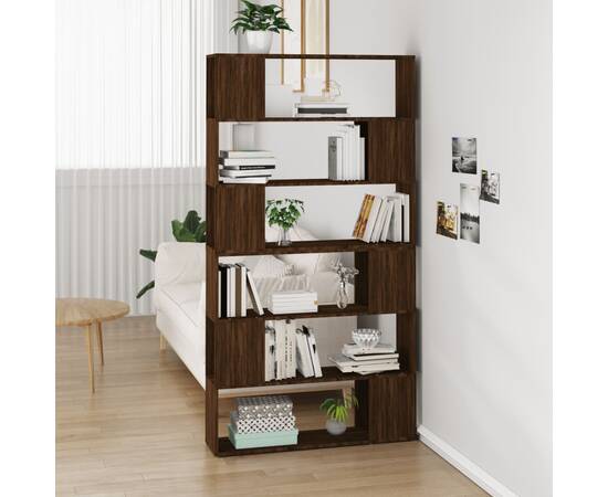Dulap de cărți/separator de cameră, stejar maro, 100x24x188 cm, 3 image
