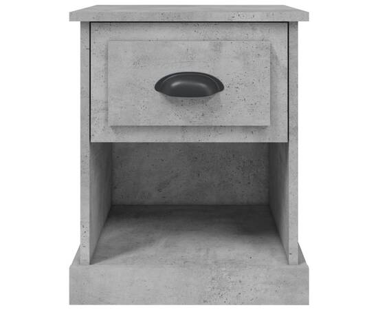 Noptiere, 2 buc, gri beton, 39x39x47,5 cm, lemn prelucrat, 7 image